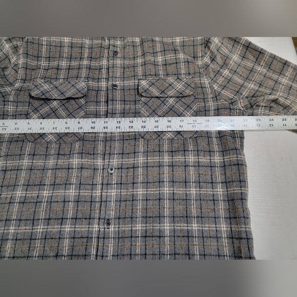 Fundamental Coast Los Angeles Dockside Plaid Button-Up Wool Blend Shirt Size Lrg - Picture 11 of 11